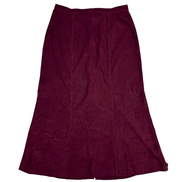 MARIE_CLAIRE Western A-line Buttoned Cottagecore Burgundy Flared Maxi Skirt‎ L - Picture 4 of 8
